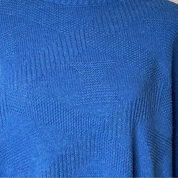 Vintage 90s Puritan Blue Thick Knit Grunge/Academia Crew Neck Sweater 2XL - Picture 2 of 9